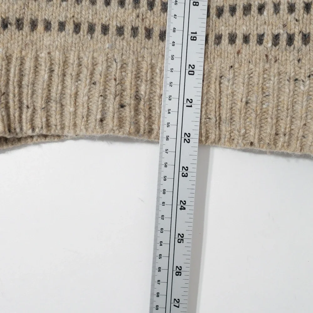 J.Crew Mens Donegal Stripe Turtleneck Sweater Merino Wool Size Small